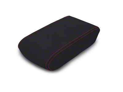PRP Center Console Cover; Black with Red Stitching (11-24 4Runner)