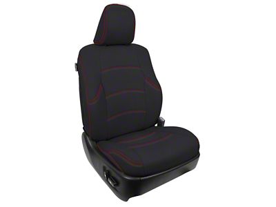 PRP Front Seat Covers; Black with Red Stitching (11-24 4Runner)