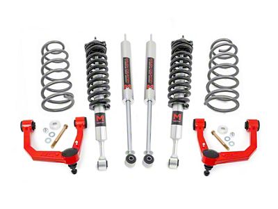 Rough Country 3-Inch Suspension Lift Kit with M1 Struts and M1 Rear Shocks; Red (10-24 4Runner w/o KDSS or X-REAS System)