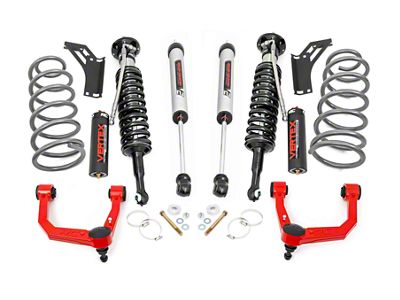 Rough Country 3-Inch Suspension Lift Kit with Vertex Coil-Overs and V2 Monotube Shocks; Red (10-24 4Runner w/o KDSS or X-REAS System)