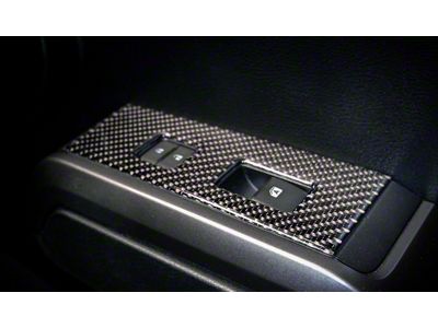 Door Switch Panel Accent Trim; Domed Carbon Fiber (16-23 Tacoma)