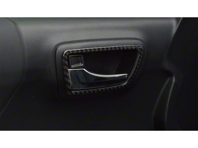 Front and Rear Door Handle Surround Accent Trim; Domed Carbon Fiber (16-23 Tacoma Double Cab)