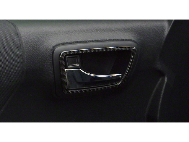 Front and Rear Door Handle Surround Accent Trim; Domed Carbon Fiber (16-22 Tacoma Access Cab)