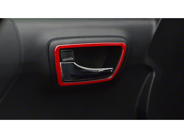 Front and Rear Door Handle Surround Accent Trim; Gloss TRD Red (16-22 Tacoma Double Cab)