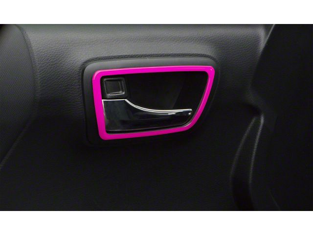 Front and Rear Door Handle Surround Accent Trim; Hot Pink (16-23 Tacoma Double Cab)