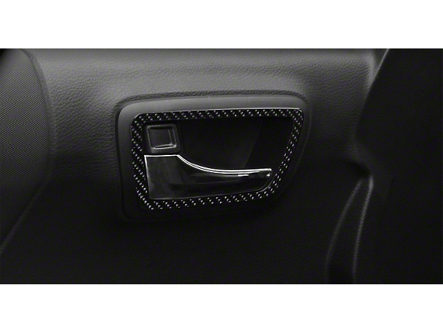 Front and Rear Door Handle Surround Accent Trim; Raw Carbon Fiber (16-22 Tacoma Access Cab)