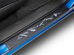 Front Door Sill Protection with Mountain Logo; Textured Black (05-22 Tacoma)