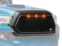 Impulse Upper Replacement Grille with Amber LED Lights; Matte Black (16-22 Tacoma)