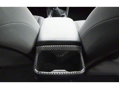 Rear Cup Holder Accent Trim; Domed Carbon Fiber (16-23 Tacoma)