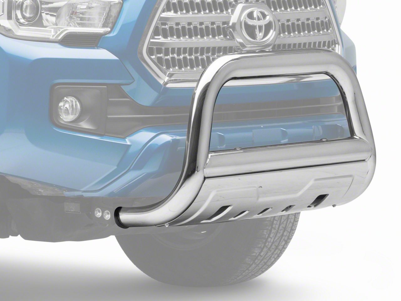 Barricade Tacoma 3.5 in. Oval Bull Bar w/ Skid Plate - Stainless Steel ...