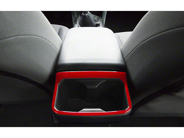 Rear Cup Holder Accent Trim; Gloss TRD Red (16-22 Tacoma)