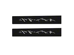 Rear Door Sill Protection with Mountain Logo; Textured Black (05-23 Tacoma Access Cab, Double Cab)