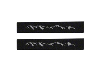 Rear Door Sill Protection with Mountain Logo; Textured Black (05-23 Tacoma Access Cab, Double Cab)