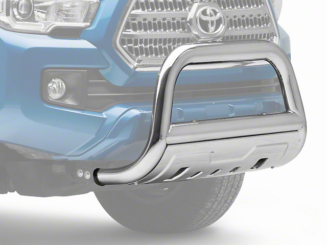 Barricade 3.50-Inch Oval Bull Bar with Skid Plate; Stainless Steel (16-22 Tacoma)