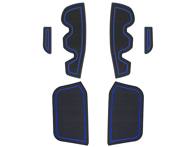 Side Door Pocket Foam Inserts; Black/Blue (16-22 Tacoma Access Cab)