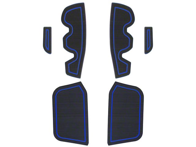 Side Door Pocket Foam Inserts; Black/Blue (16-23 Tacoma Access Cab)