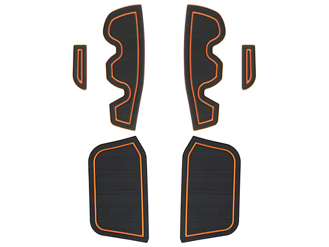Side Door Pocket Foam Inserts; Black/Orange (16-22 Tacoma Access Cab)