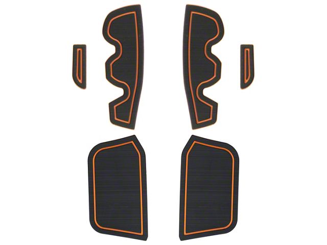 Side Door Pocket Foam Inserts; Black/Orange (16-23 Tacoma Access Cab)