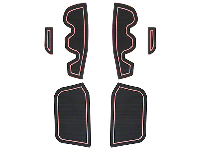 Side Door Pocket Foam Inserts; Black/Pink (16-22 Tacoma Access Cab)