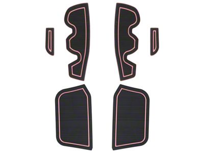 Side Door Pocket Foam Inserts; Black/Pink (16-23 Tacoma Access Cab)
