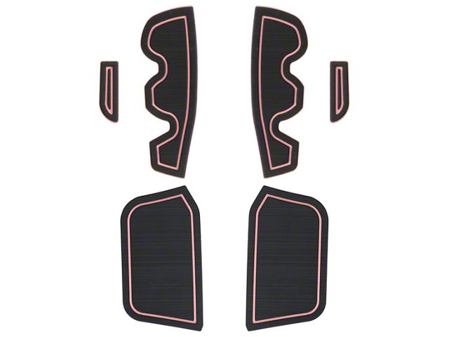 Side Door Pocket Foam Inserts; Black/Pink (16-23 Tacoma Access Cab)