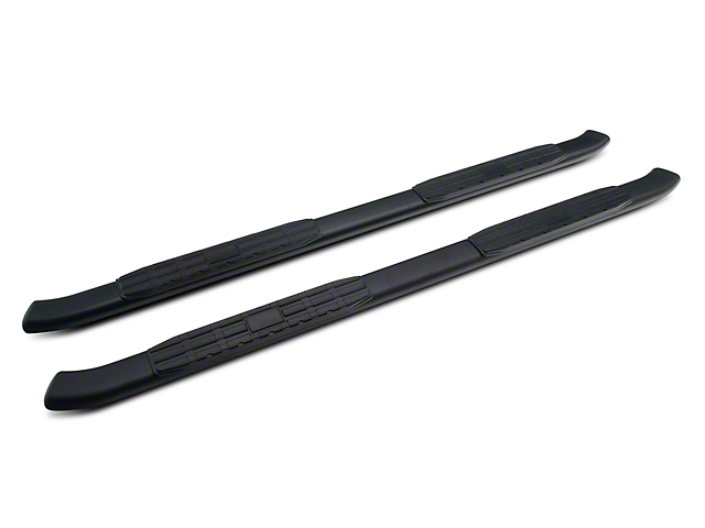 RedRock 4-Inch Oval Bent End PNC Side Step Bars; Black (05-22 Tacoma Access Cab)