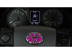 Steering Wheel Emblem Inserts; Hot Pink (16-23 Tacoma)