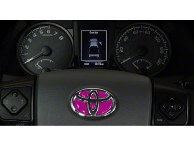 Steering Wheel Emblem Inserts; Hot Pink (16-23 Tacoma)