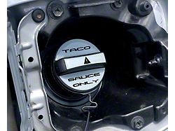 Taco Sauce Only Fuel Cap Overlay; Cement Gray with Black Text (05-22 Tacoma)