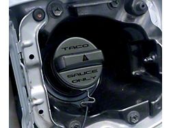 Taco Sauce Only Fuel Cap Overlay; Magnetic Gray Metallic with Black Text (05-22 Tacoma)
