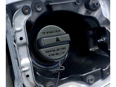 Taco Sauce Only Fuel Cap Overlay; Magnetic Gray Metallic with Black Text (05-23 Tacoma)