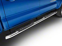 RedRock 5-Inch Oval Bent End Side Step Bars; Stainless Steel (05-22 Tacoma Double Cab)