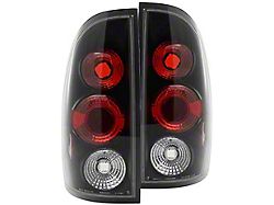 Euro Style Tail Lights; Matte Black Housing; Clear Lens (05-08 Tacoma)