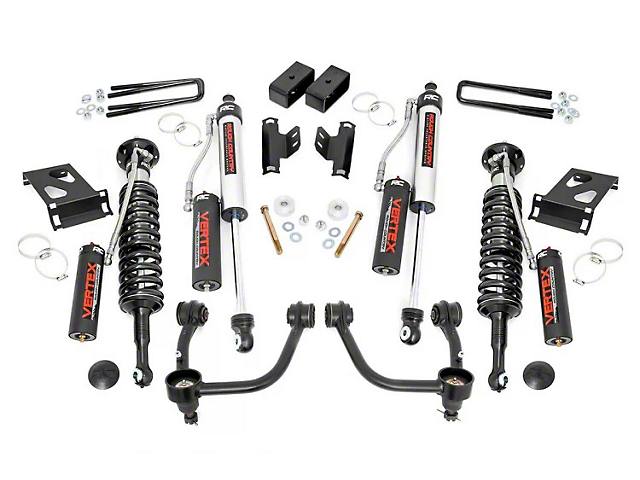 Rough Country 3.50-Inch Bolt-On Suspension Lift Kit with Vertex Adjustable Coil-Overs and Vertex Reservoir Shocks (05-23 6-Lug Tacoma)