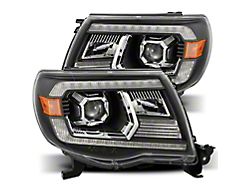 LUXX-Series LED Projector Headlights; Black Housing; Clear Lens (05-11 Tacoma w/o Factory DRL)