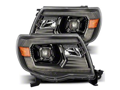 PRO-Series Projector Headlights; Alpha Black Housing; Clear Lens (05-11 Tacoma w/o Factory DRL)