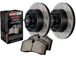 StopTech Truck Axle Slotted 6-Lug Brake Rotor and Pad Kit; Front (05-23 Tacoma)