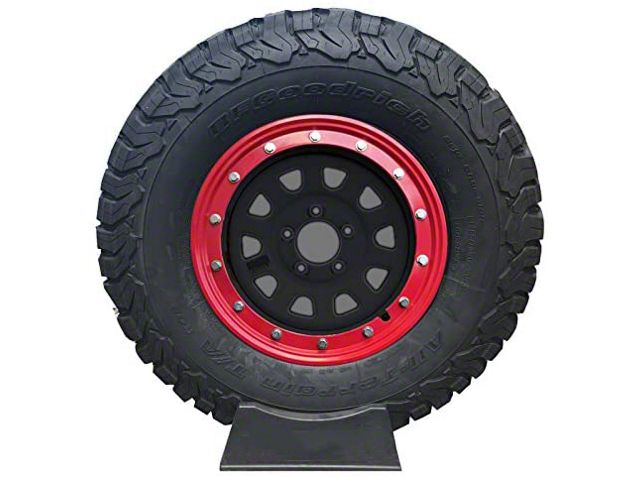 Prosport 15-Inch Simulated Beadlock Wheel Ring; Red (Universal; Some Adaptation May Be Required)