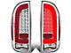 Red L-Bar LED Tail Lights; Chrome Housing; Clear Lens (05-15 Tacoma w/ Factory Halogen Tail Lights)