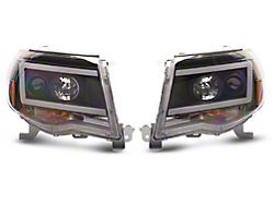 Raxiom Axial Series LED DRL Projector Headlights; Black Housing; Clear Lens (05-11 Tacoma)