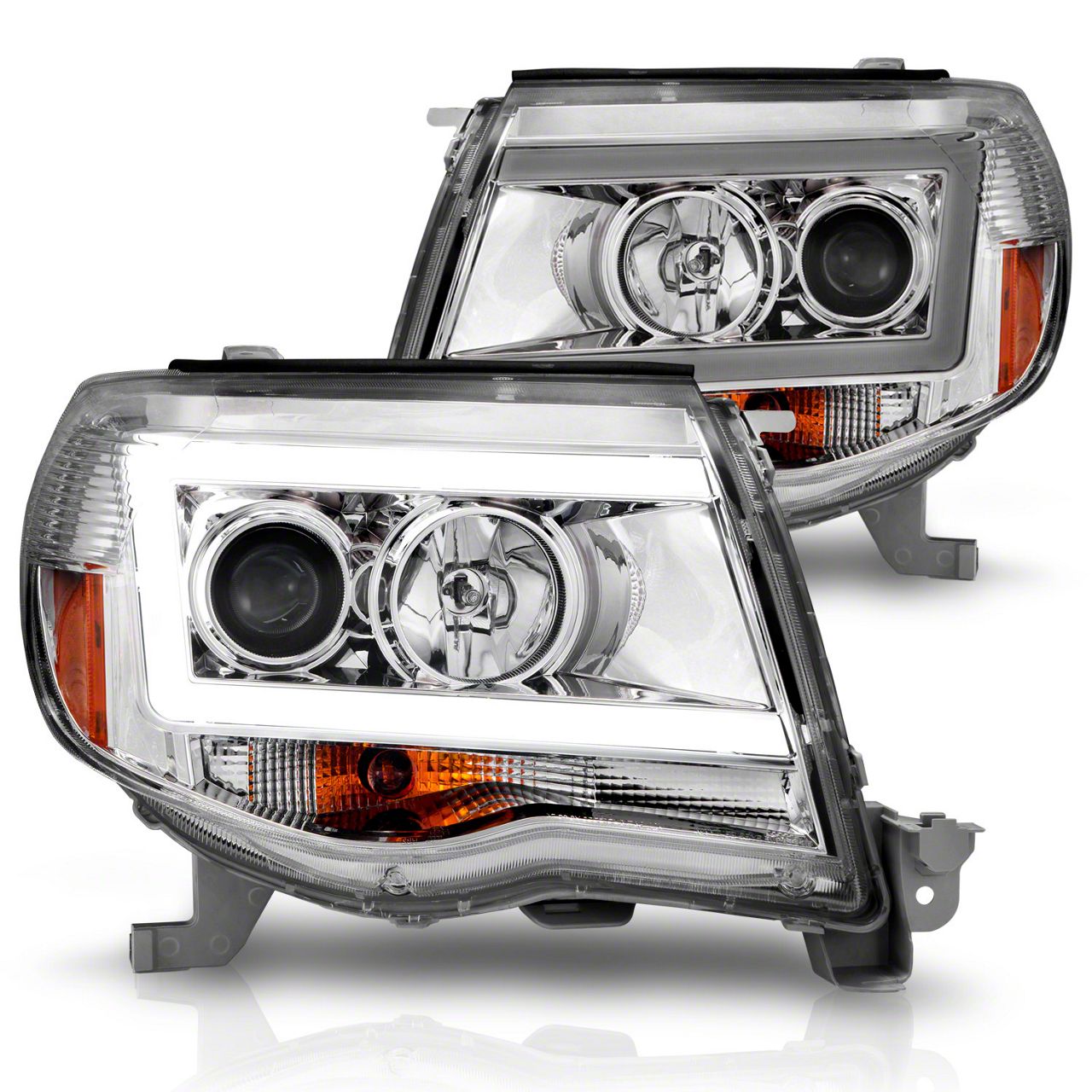 Tacoma LED DRL Projector Headlights; Chrome Housing; Clear Lens (05-11 ...