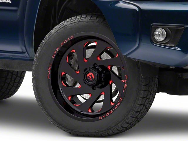 Fuel Wheels Vortex Gloss Black Red Tinted 6-Lug Wheel; 20x10; -19mm Offset (05-15 Tacoma)