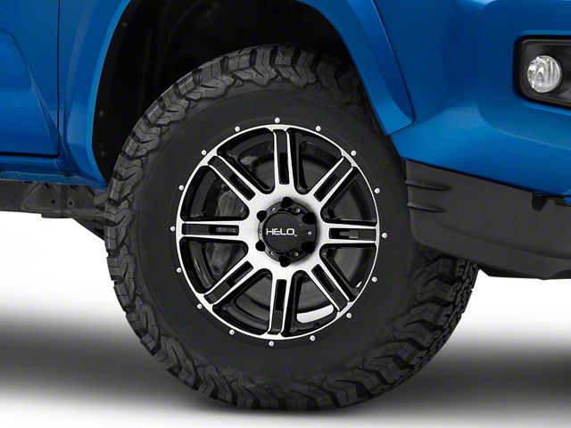 HELO HE900 Gloss Black Machined 6-Lug Wheel; 17x9; -12mm Offset (16-23 Tacoma)