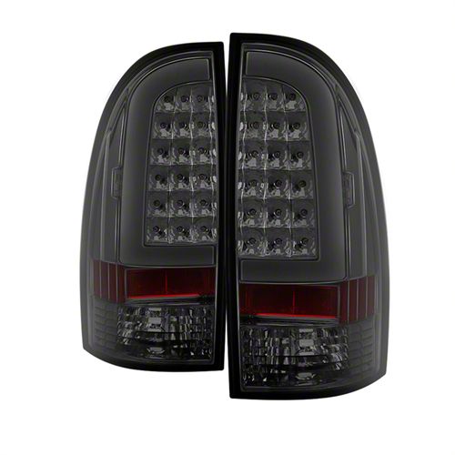 Light Bar LED Tail Lights; Black Housing; Smoked Lens (05-15 Tacoma w/ Factory Halogen Tail Lights)