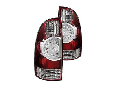 OE Style LED Tail Lights; Chrome Housing; Red/Clear Lens (09-15 Tacoma)