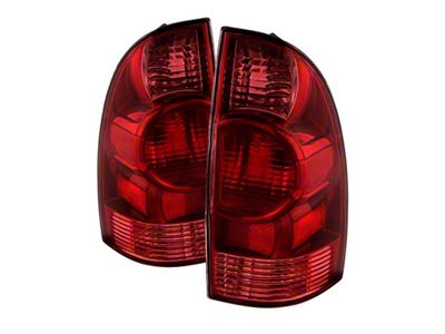OE Style Tail Lights; Chrome Housing; Red/Clear Lens (05-08 Tacoma)