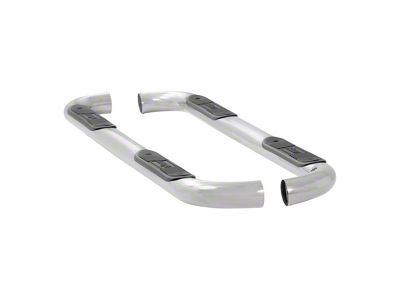 3-Inch Round Nerf Side Step Bars; Textured Black (05-15 Tacoma Double Cab)