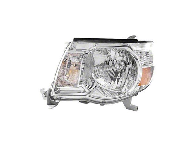 CAPA Replacement Headlight; Chrome Housing; Clear Lens; Driver Side (05-11 Tacoma, Excluding Sport Package)