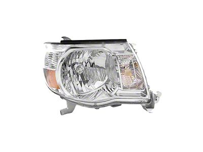 CAPA Replacement Headlight; Chrome Housing; Clear Lens; Passenger Side (05-11 Tacoma, Excluding Sport Package)