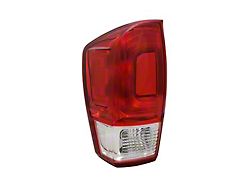 Tail Light; Chrome Housing; Red/Clear Lens; Driver Side; CAPA Certified Replacement Part (16-22 Tacoma w/ Factory Halogen Tail Lights, Excluding TRD)